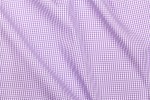 Close Up View of Purple Mini Gingham Shirt Fabric