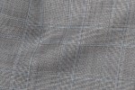 Close up view of Light Grey Prince of Wales Fabric in Super 120s