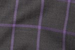 Close up view of Grey Windowpane Fabric in Super 110s with solid lines