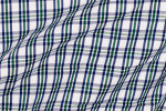 Close Up of Green and Blue Check Shirt Fabric