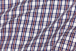 Close up of Red and Blue Check Shirt Fabric
