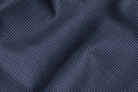 Close Up view of Pocket Square Blue Houndstooth Fabric in Super 120s