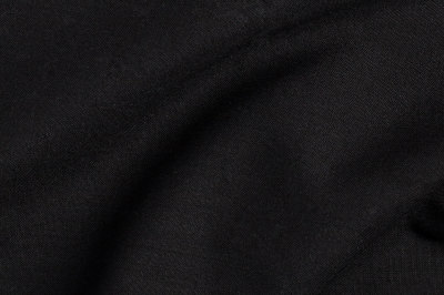 Close up view of Black Sharkskin Plain Fabric in Super 110s